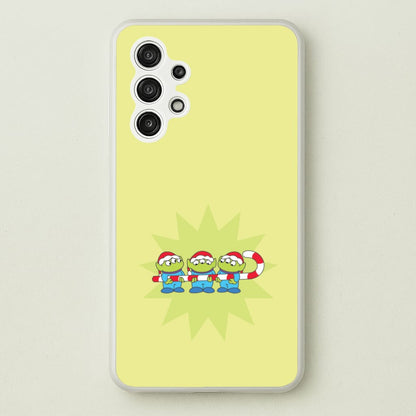 Cute Green Aliens Candycane Galaxy A13 Case