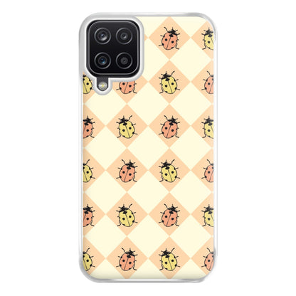 Argyle Ladybugs Pattern Galaxy A12 Case
