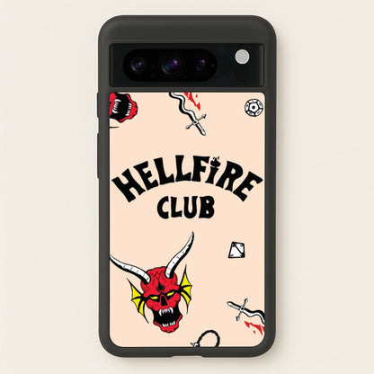 Hellfire Club Icons Collage Peach Google Pixel 8 Pro Case