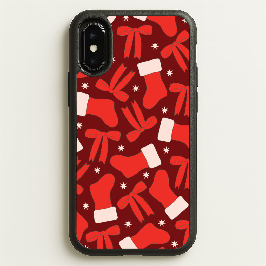 Stockings And Bows Pattern iPhone X / XS Case
