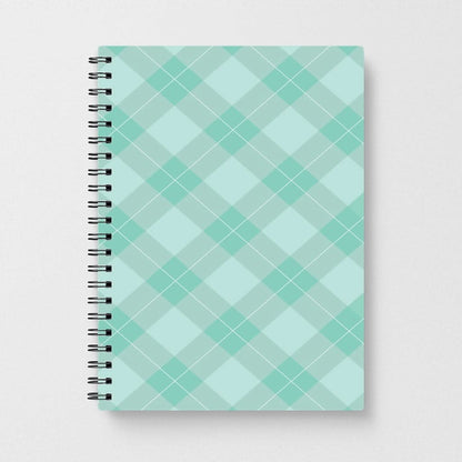 Light Cyan Tartan Christmas Pattern Notebook