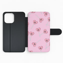 Ew Love Heart Lolipops Pattern Flip Phone Case