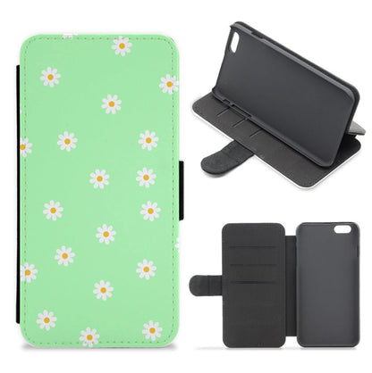 Teal Daisies Flip / Wallet Phone Case