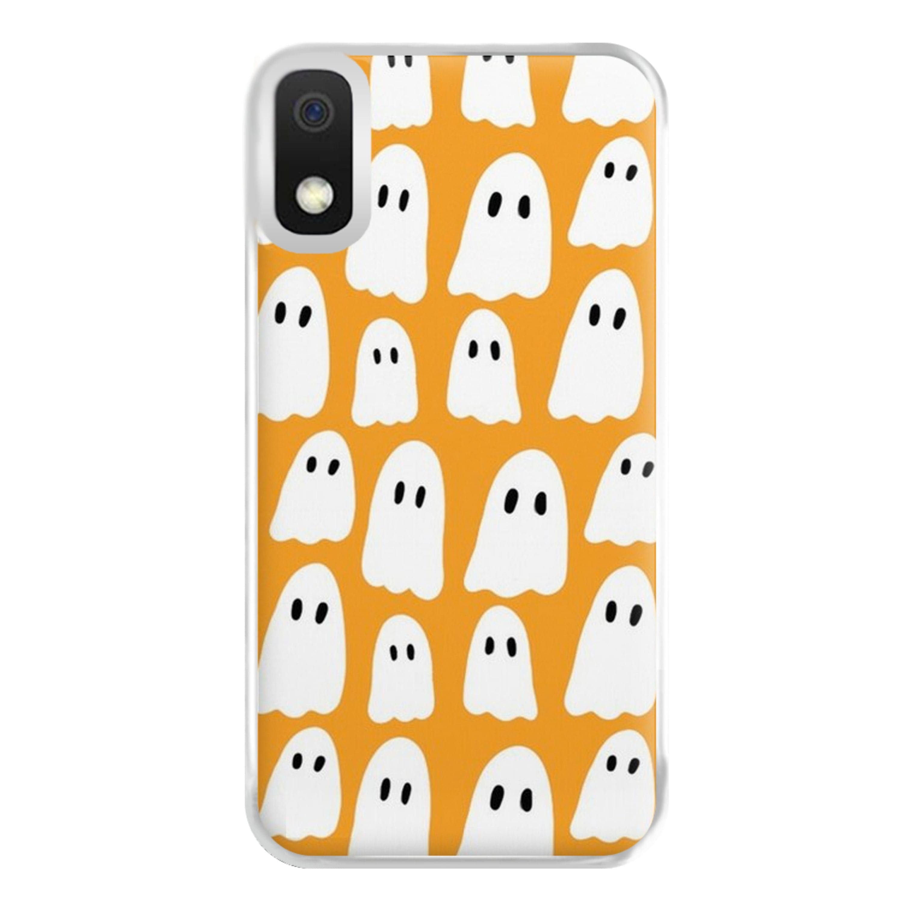 Orange Ghost Halloween Pattern Phone Case