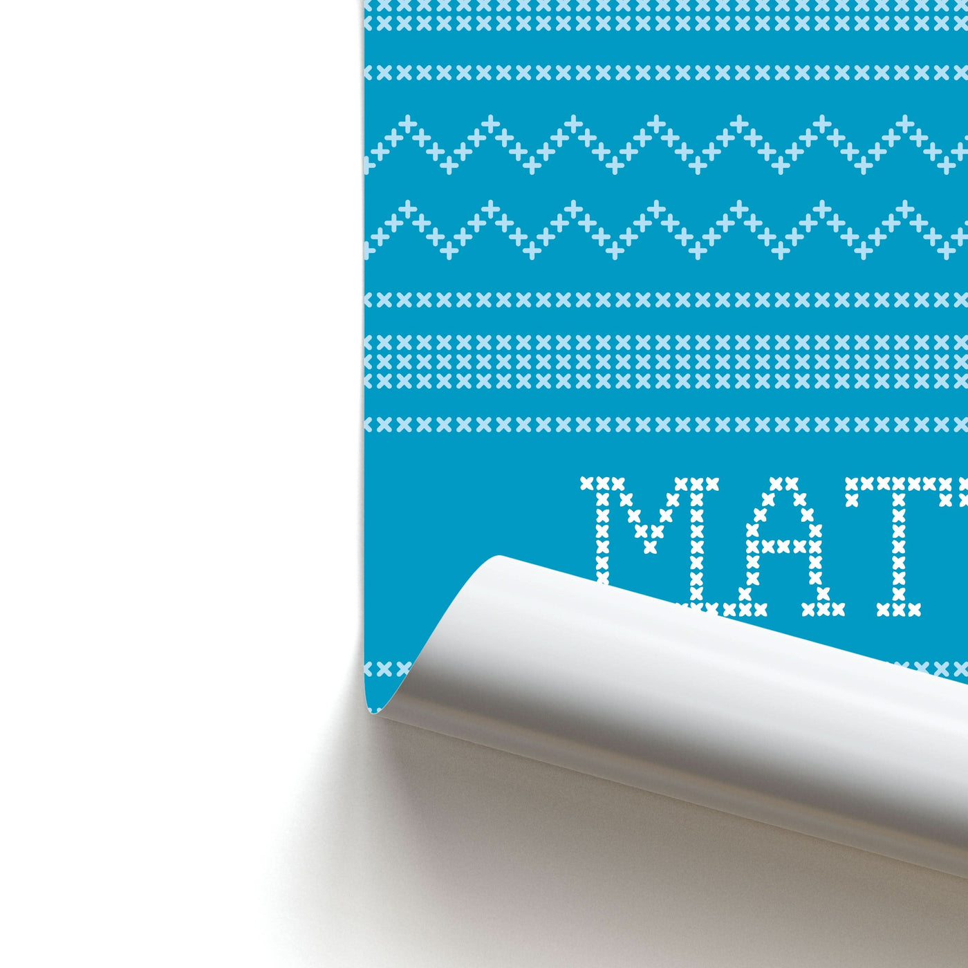 Personalised Christmas Jumper Blue Poster