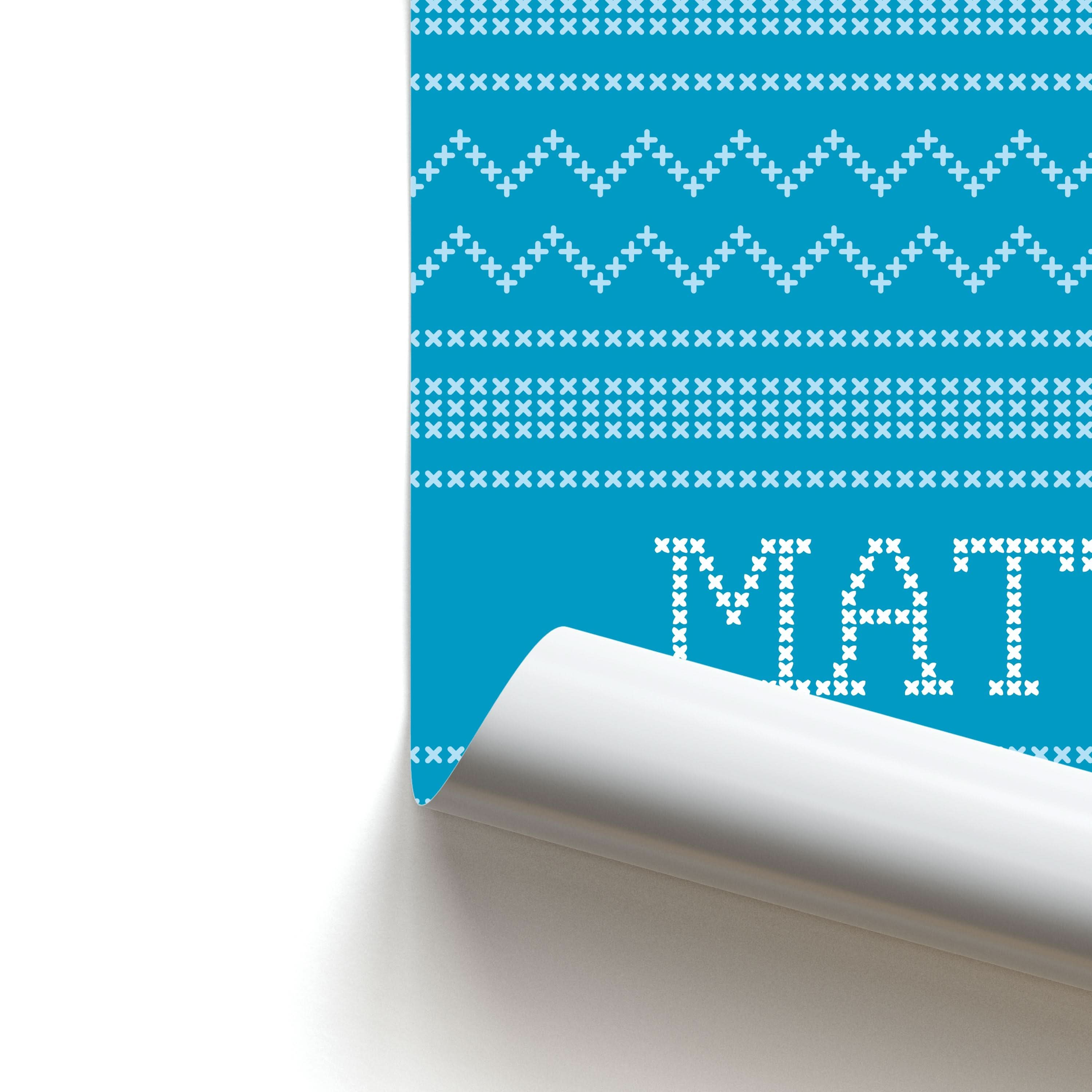 Personalised Christmas Jumper Blue Poster