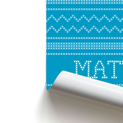 Personalised Christmas Jumper Blue Poster