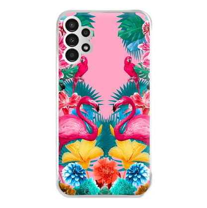 Flamingo and Tropical garden Phone Case