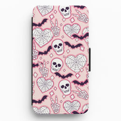 Cute Halloween Stickers Pattern Flip / Wallet Phone Case