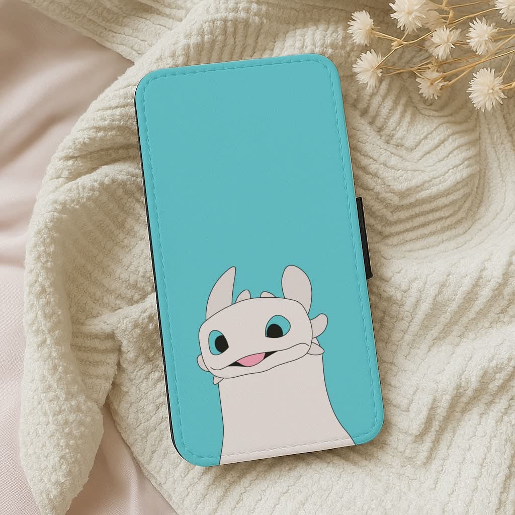 White Fury Dragon Leather Phone Case