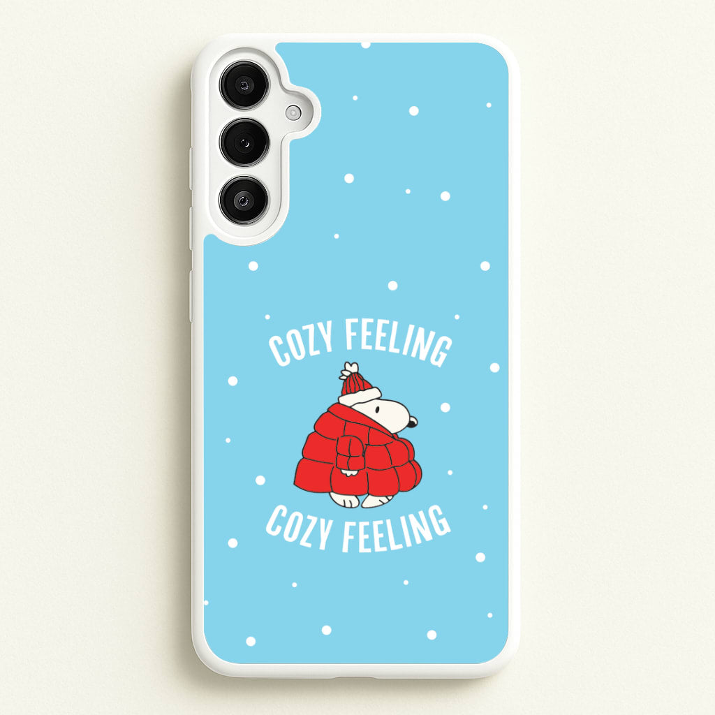 Cozy Feeling Cartoon Beagle Puffer Jacket Galaxy A34 Case