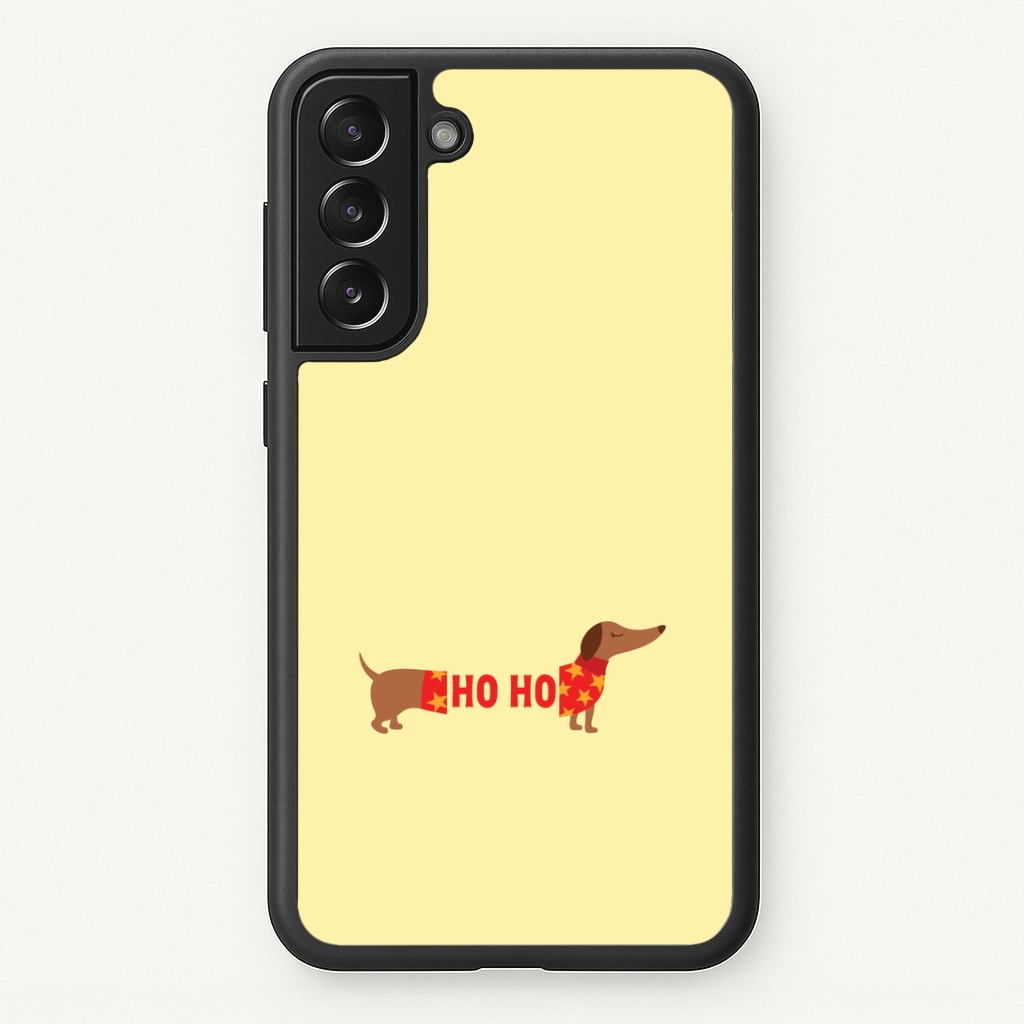 Christmas Jumper Ho Ho Dachshund Galaxy S21 Plus Case