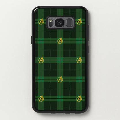 Superhero Team Green Tartan Pattern Galaxy S8 Case