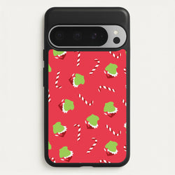 Green Creature And Candy Canes Pattern Google Pixel 9 Pro XL Case