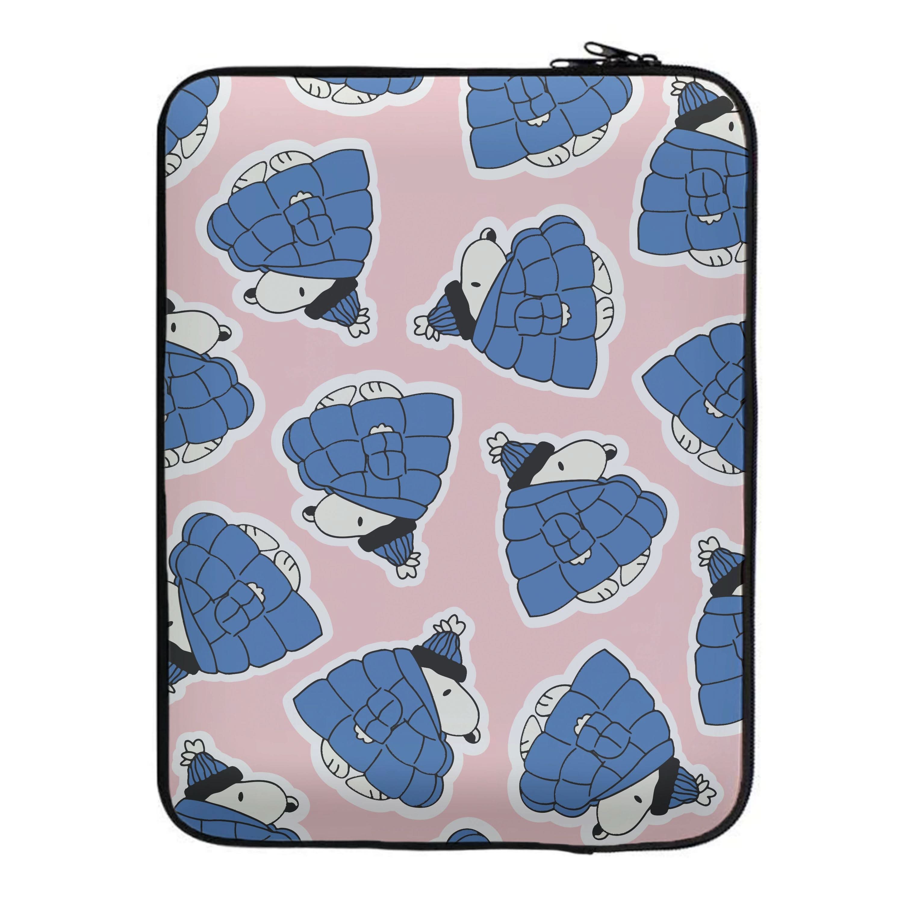 Cartoon Beagle Puffer Jacket Pattern Laptop Sleeve