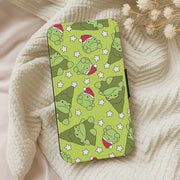 Christmas Frogs And Stars Plush Pattern Flip / Wallet Phone Case 5