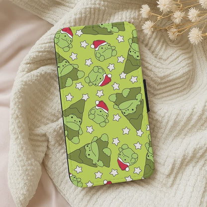 Christmas Frogs And Stars Plush Pattern Leather Phone Case
