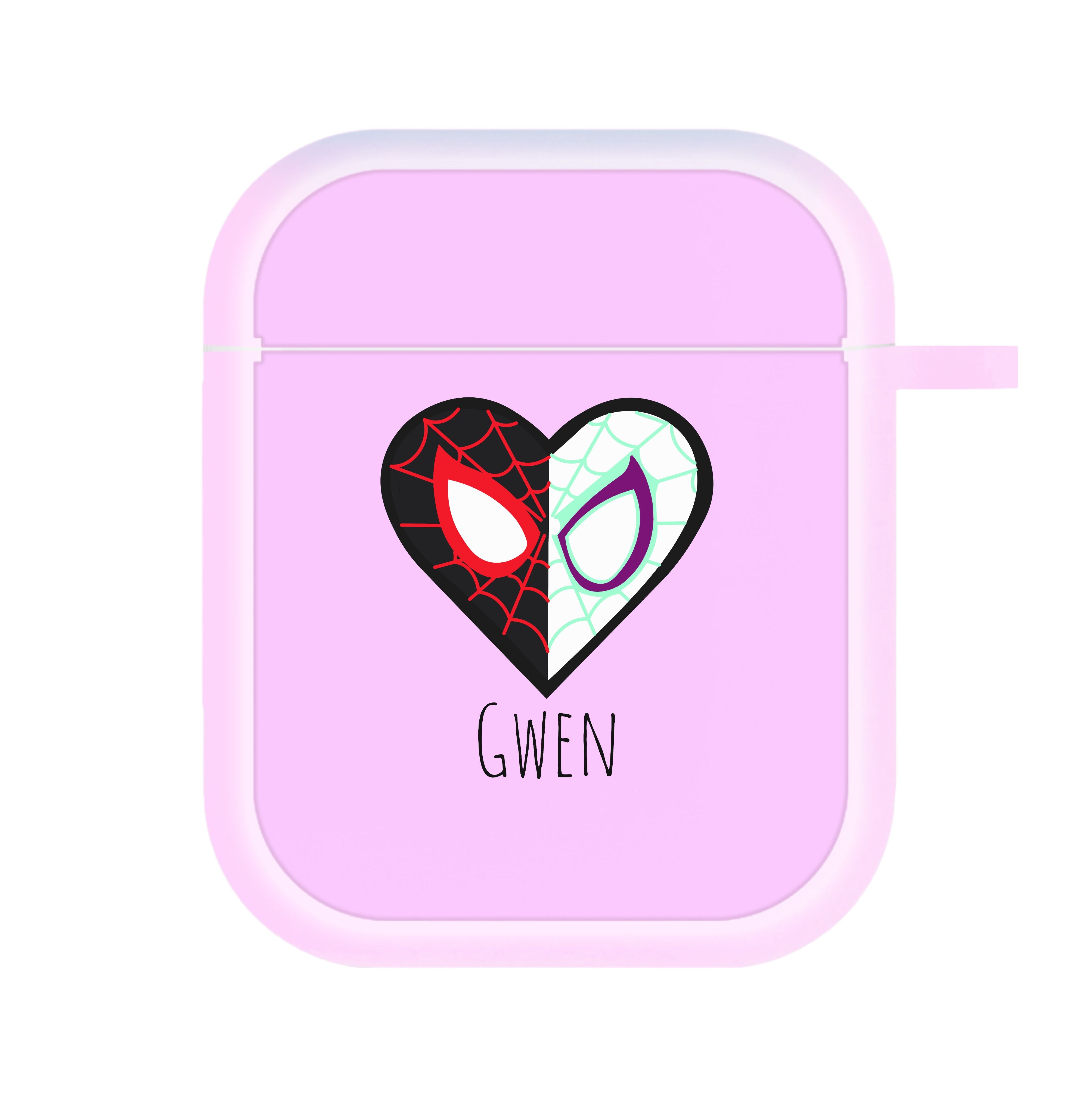 Gwen And SpiderMan - Personalised Superhero Comic AirPods Case