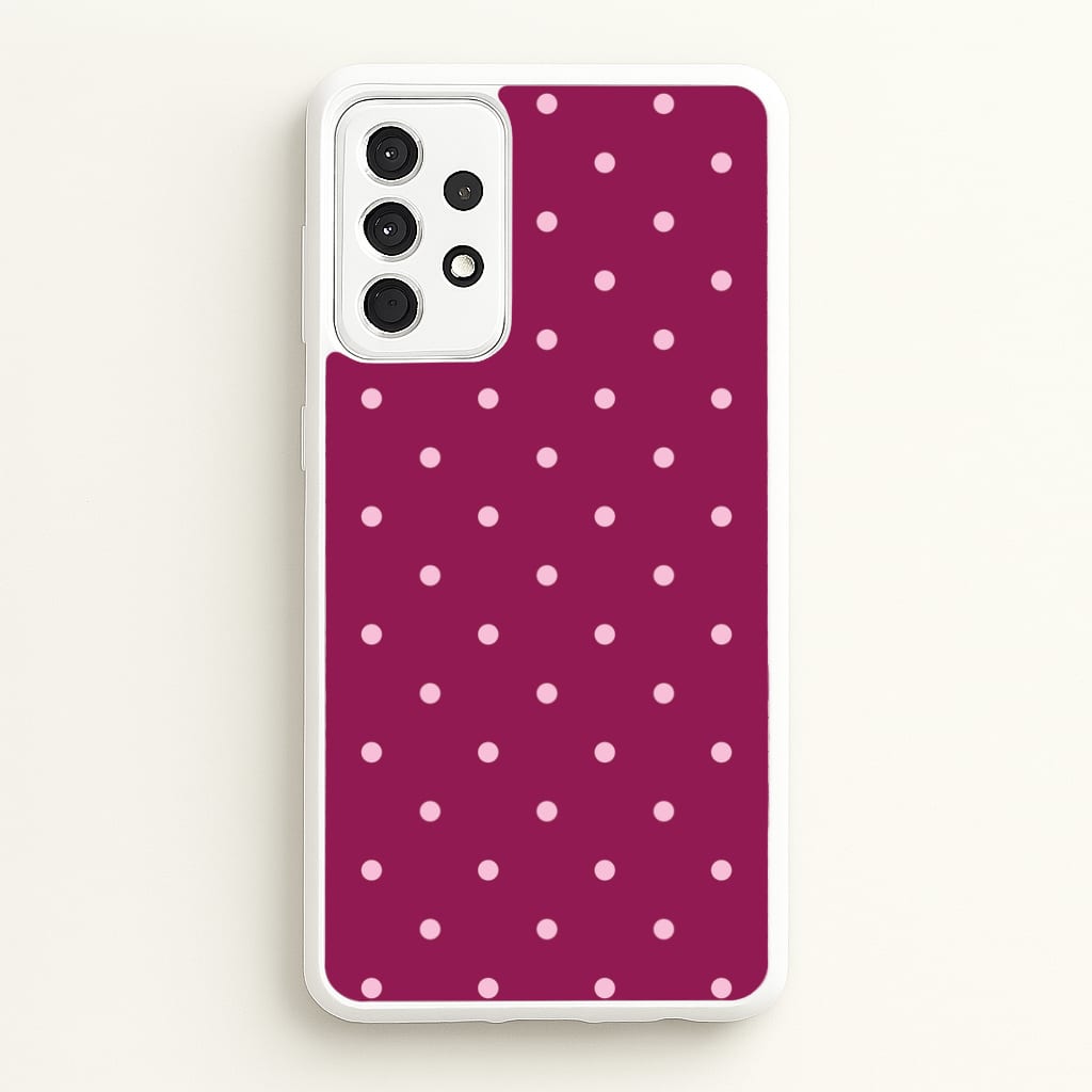 Raspberry Polka Dots Galaxy A52 / A52s Case