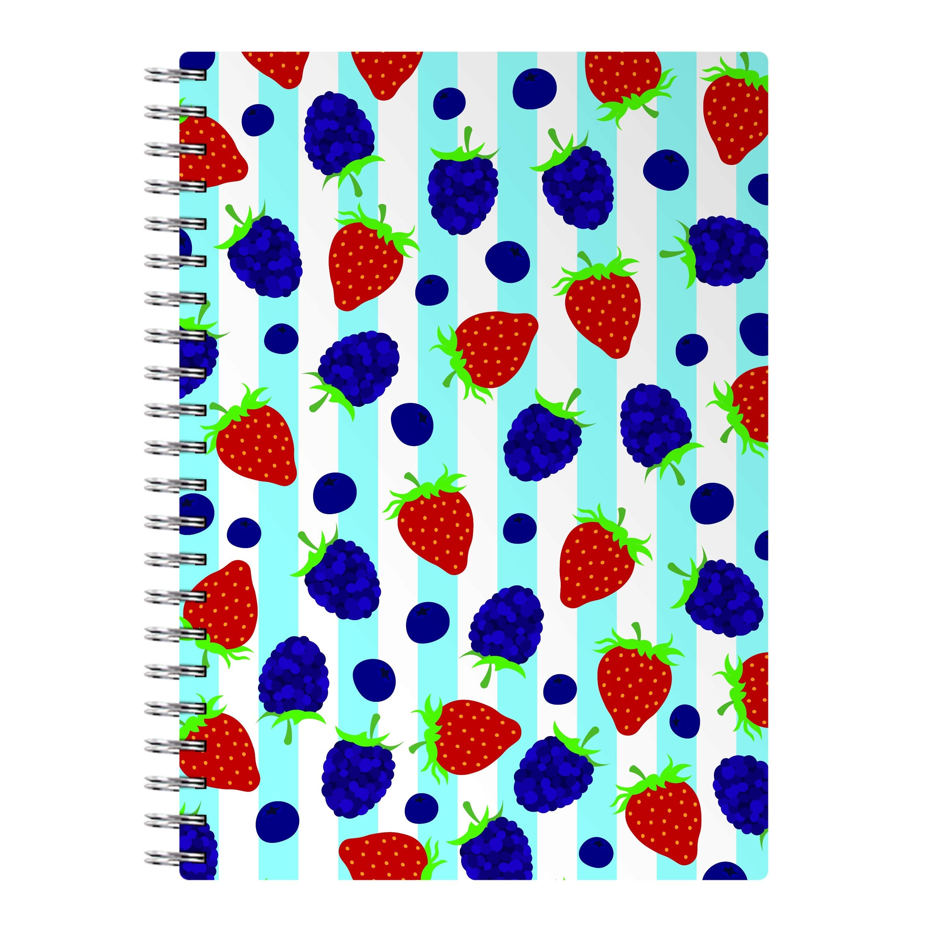 Stripes And Berries Notebook