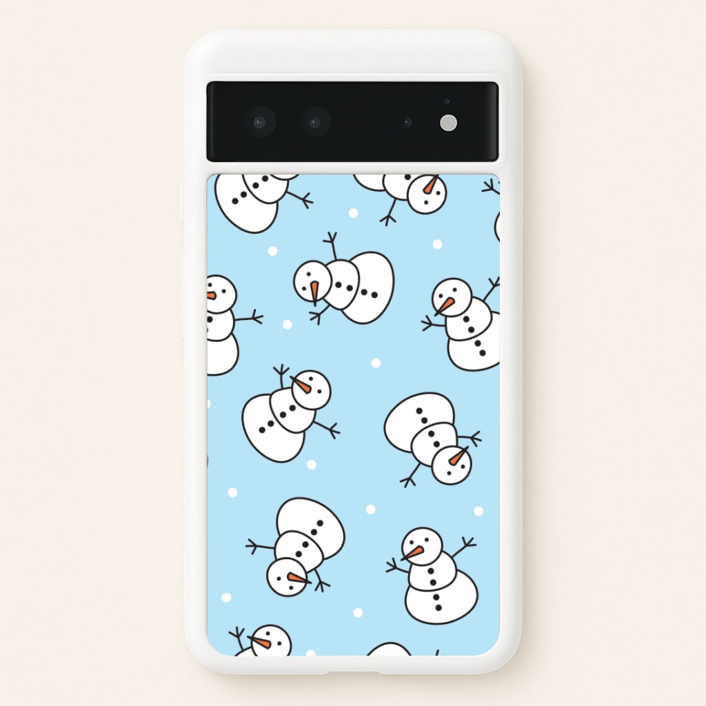 Cartoon Snowmen Pattern Google Pixel 6 Case