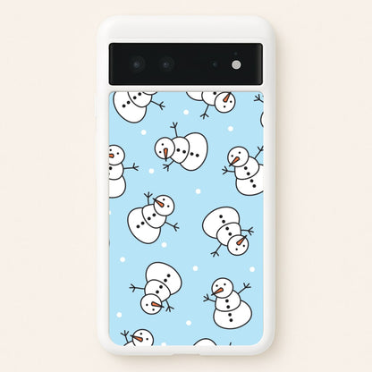 Cartoon Snowmen Pattern Google Pixel 6 Case