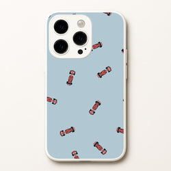 Race Cars Pattern Blue iPhone 14 Pro Case