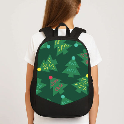 Abstract Christmas Trees Pattern School Bag