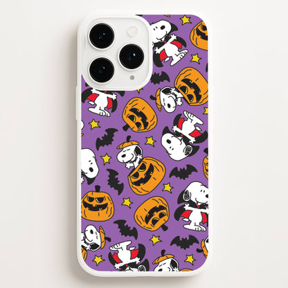 Cartoon Beagle Halloween Pattern iPhone 16 Pro Max Case