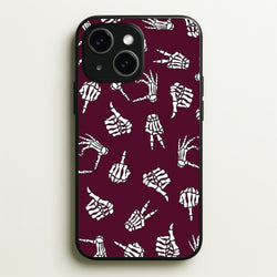 Skeleton Hands Pattern iPhone 14 Case