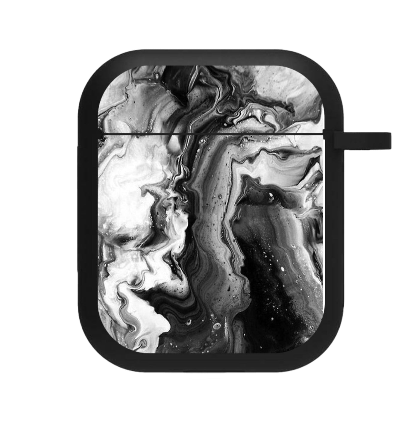 Black and White Leaking Marble AirPods Case