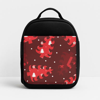 Wrapping Paper Christmas Tree Pattern Insulated Lunch Bag