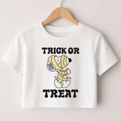 Trick Or Treat Cartoon Beagle Crop Top