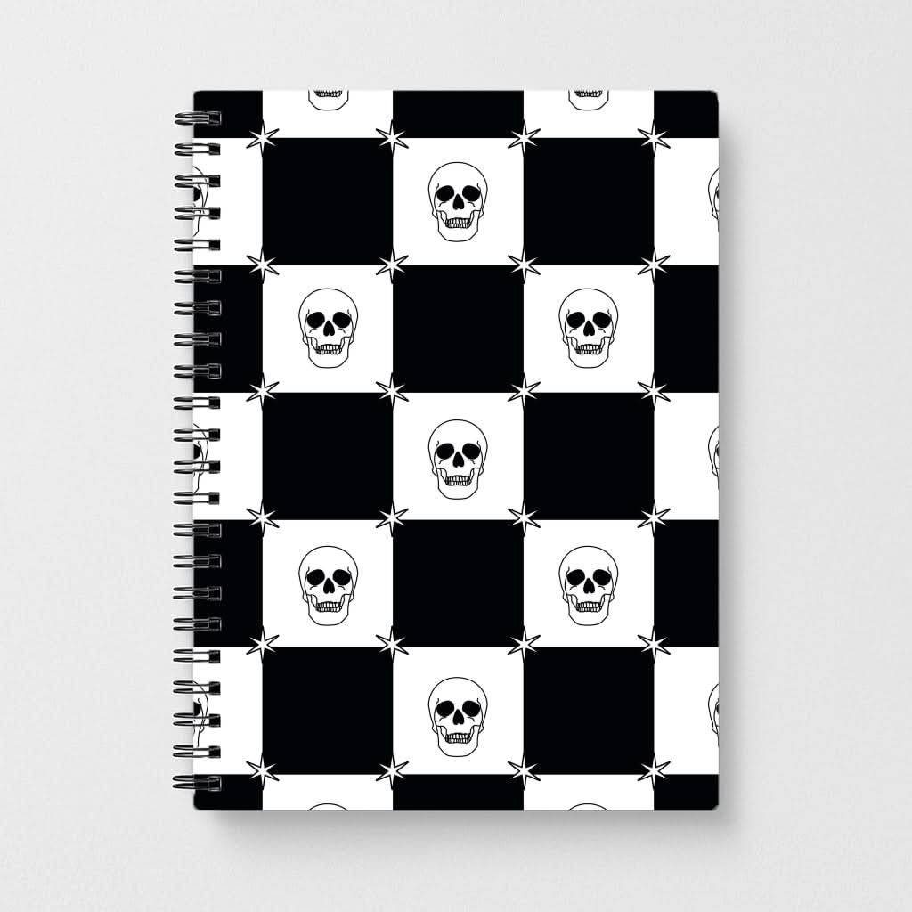 Checkered Skulls Pattern Notebook