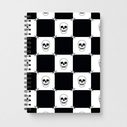Checkered Skulls Pattern Notebook