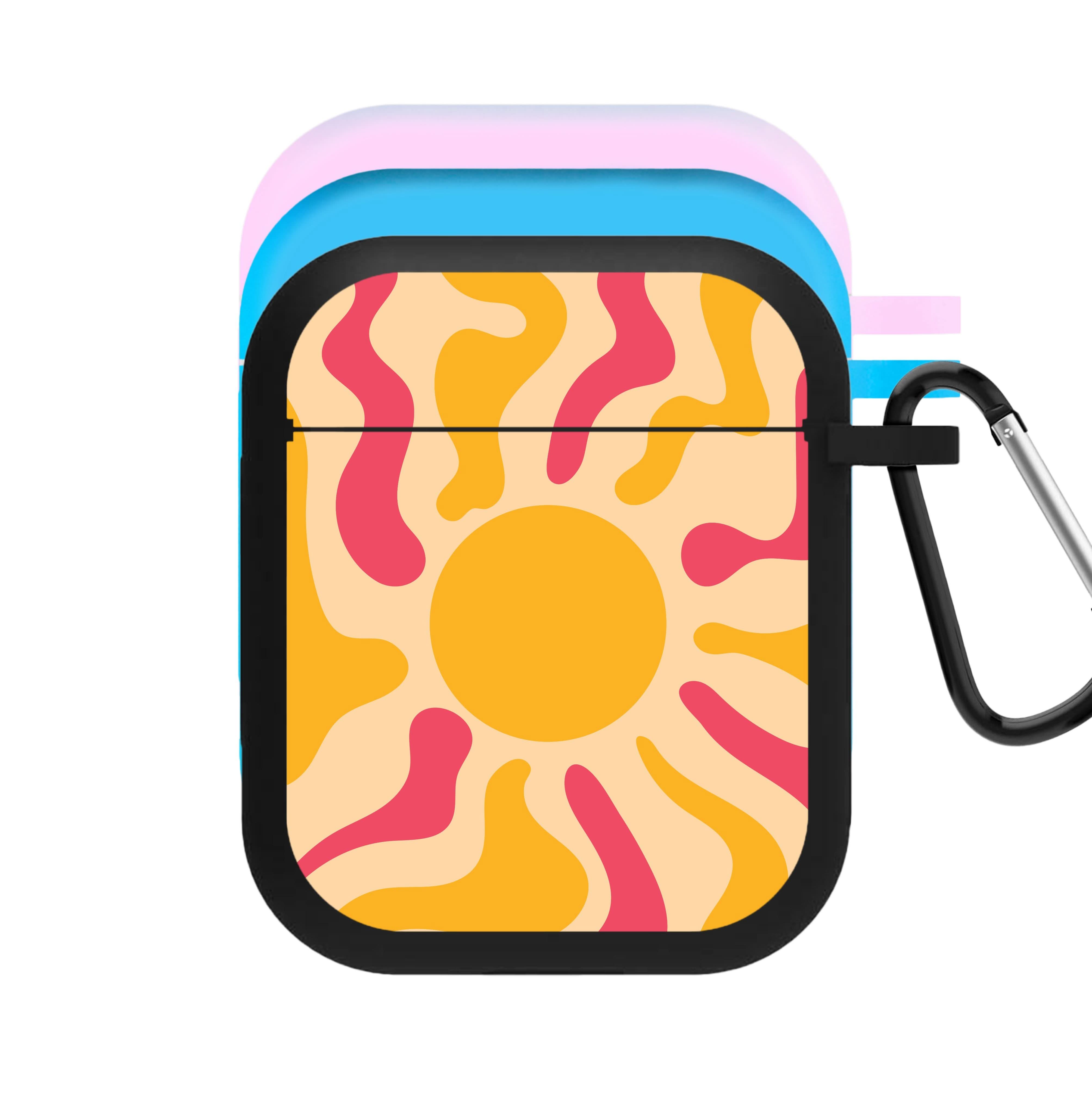 Yellow And Pink Abstract Sun AirPods Case