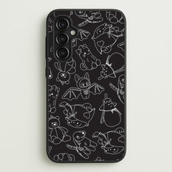 Halloween Plushies Pattern II - Halloween Galaxy A14 Case