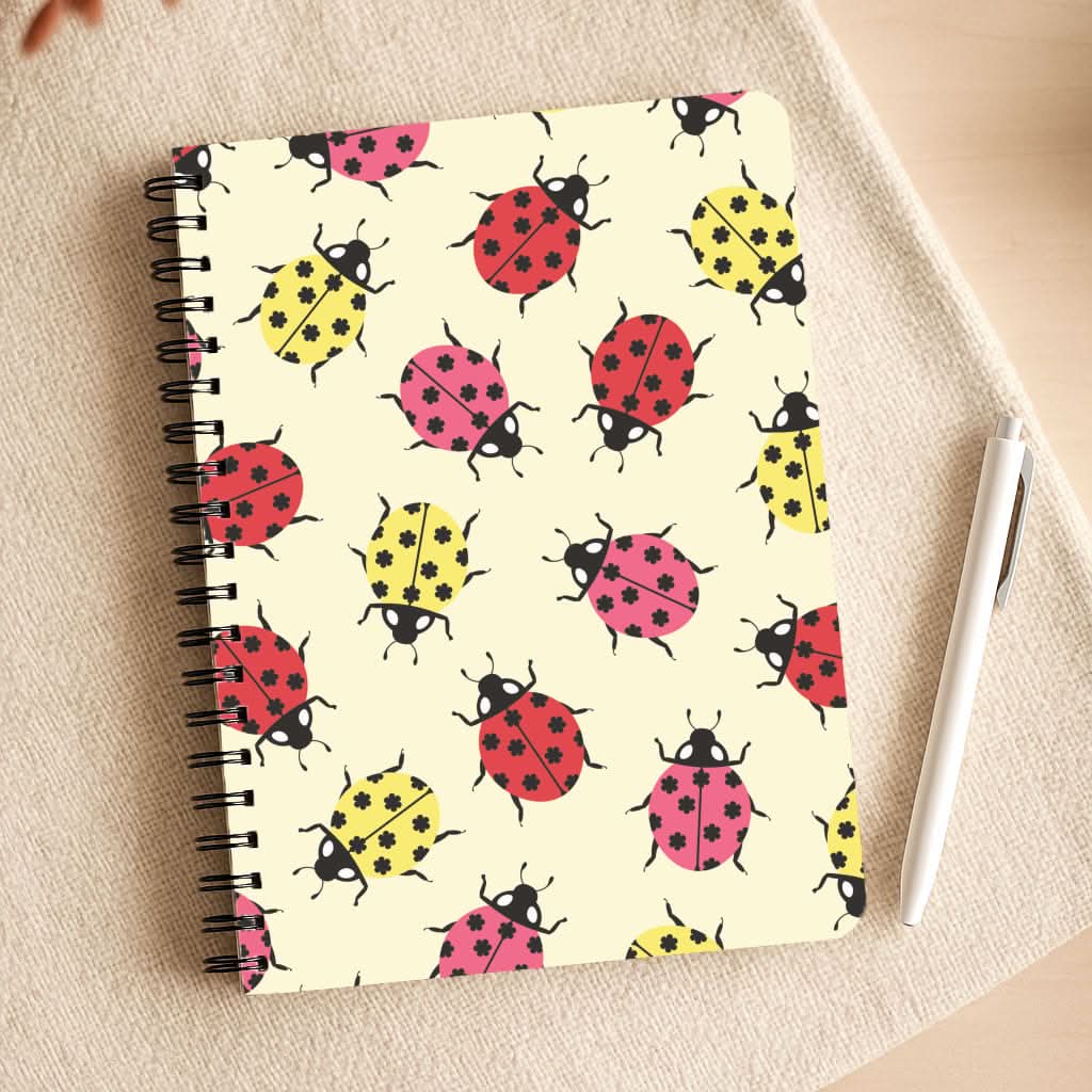  Ladybugs With Flower Spots Pattern Notepad