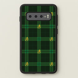 Superhero Team Green Tartan Pattern Galaxy S10 Plus Case