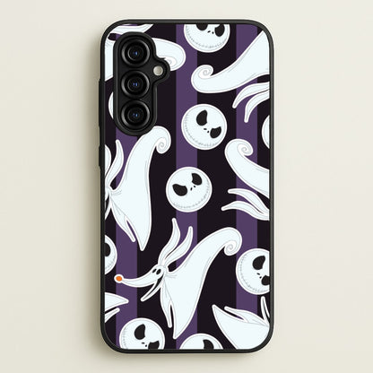 Skeleton Dog And Face Pattern Galaxy A54 Case