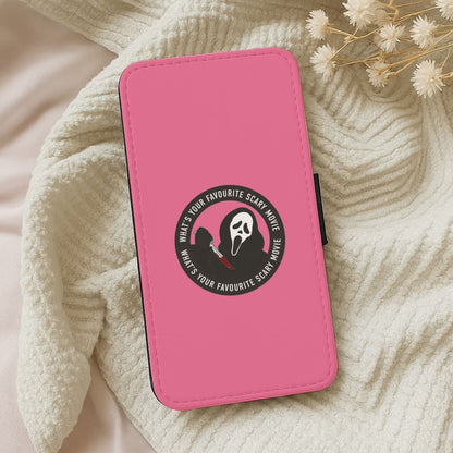 What's Your Favourite Scary Movie Badge Leather Phone Case