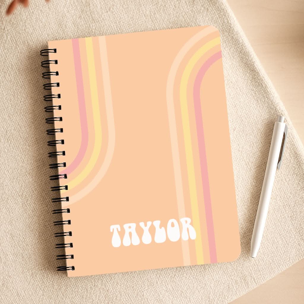 Retro Orange Personalised Name Notepad