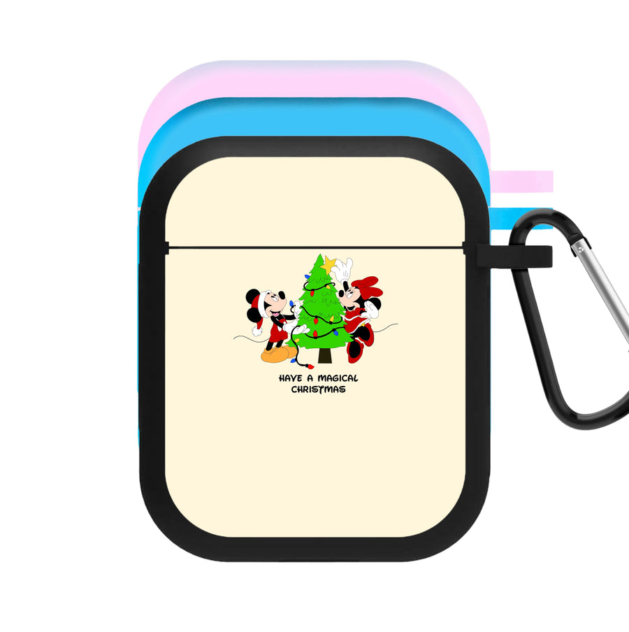 Festive Mickey And Minnie Mouse - Christmas  AirPods Case
