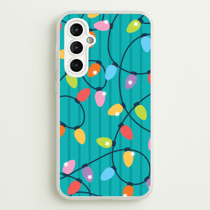 Funky Christmas Lights Pattern Galaxy A14 Case