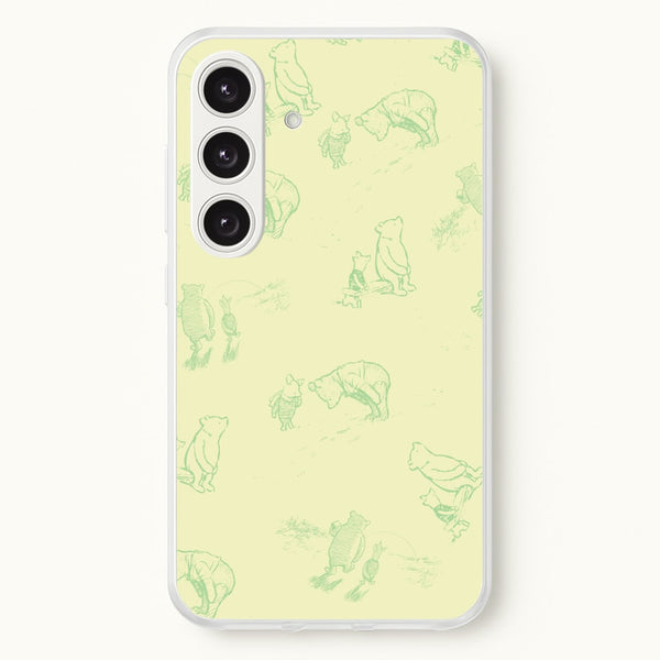 Sketched Winnie Pattern Galaxy S24 Case