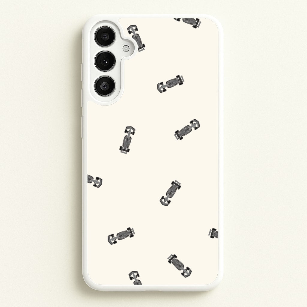 Race Cars Pattern Off White Galaxy A36 Case