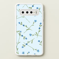 Baby Blue Floral Pattern Galaxy S10 Case
