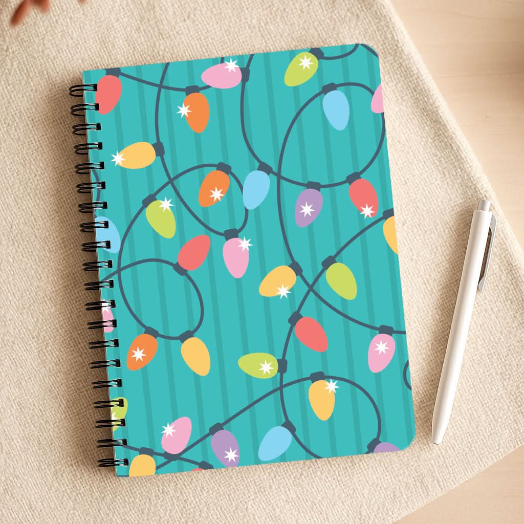 Funky Christmas Lights Pattern Notepad