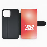 Aries Vibes Gradient Zodiac Flip / Wallet Phone Case 2