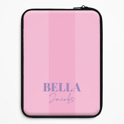 Pink Stripe Personalised Name Universal Laptop Sleeve